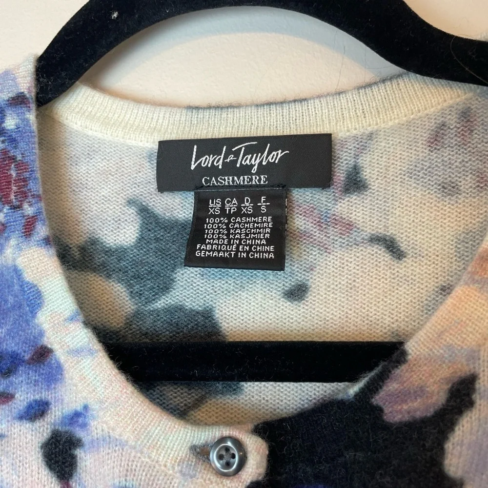 Lord & Taylor Luxury Women’s Floral Cardigan Cashmere Gramacore Cottage Size XS